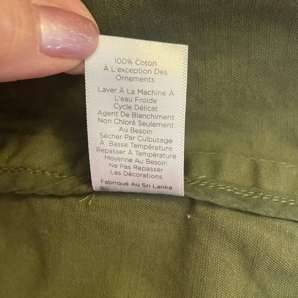 Talbots Jacket‎ Pom Pom Army Green Flap Pockets Gorpcore Lightweight Women's L - Picture 10 of 13